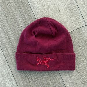 Arc'teryx Burgundy Beanie with Red Logo